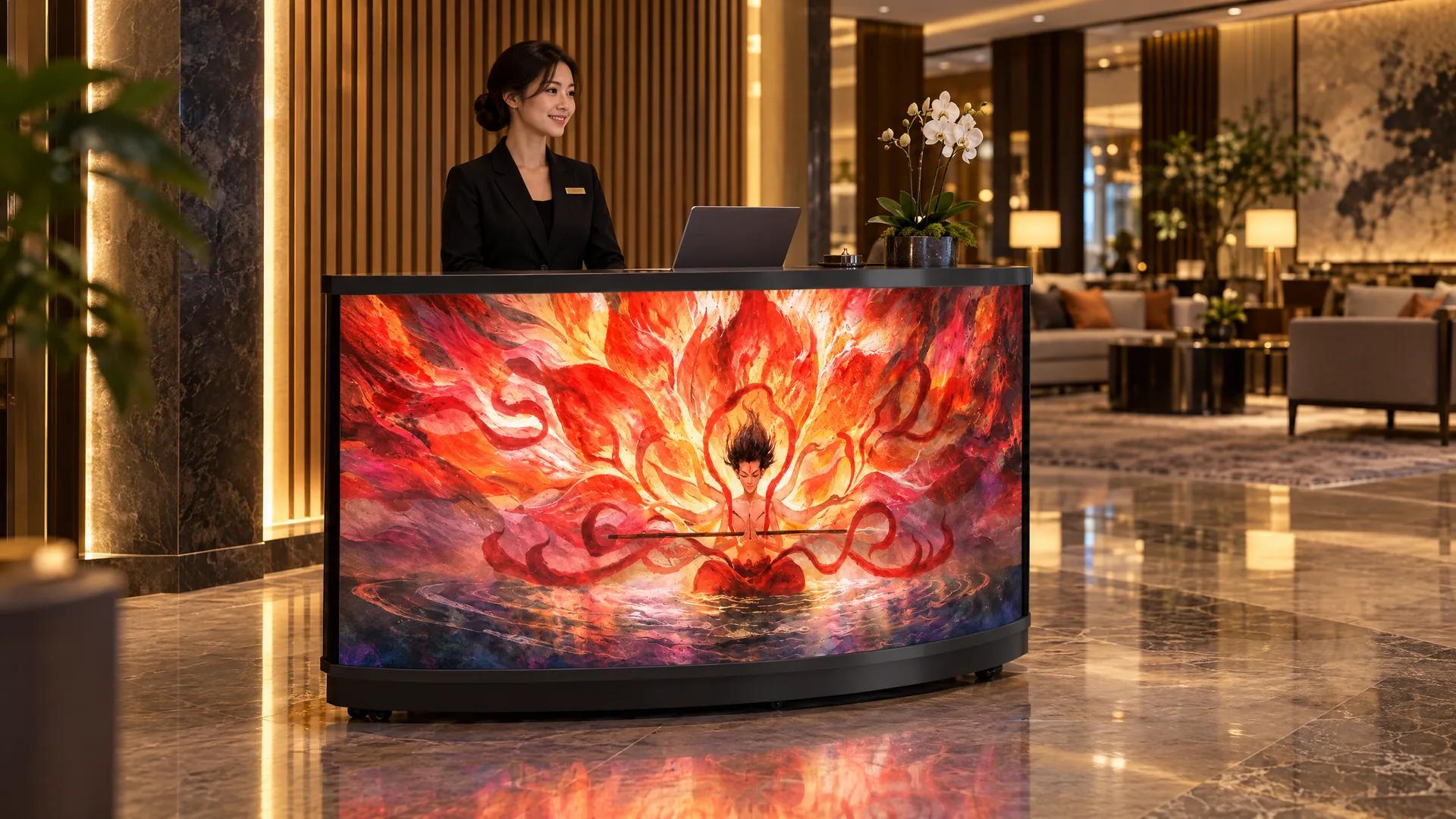 Reception Display — APPLICATION VISUAL — NOT A COMPLETED CLIENT PROJECT